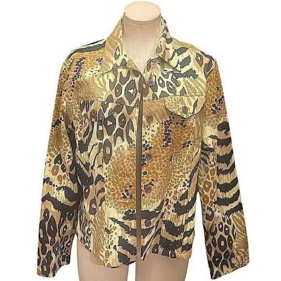 Fierce Animal Print Button-Up Jacket - Bold & Wild Style Statement - Picture 1 of 3